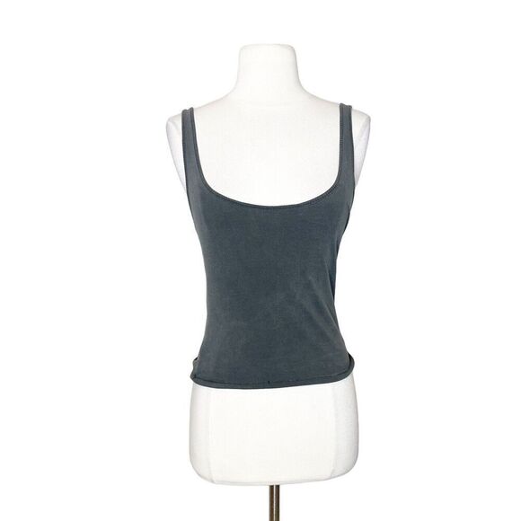 Yeezy Season 6 L Large Tank Top Low Cut Green Stretchy - Picture 1 of 8